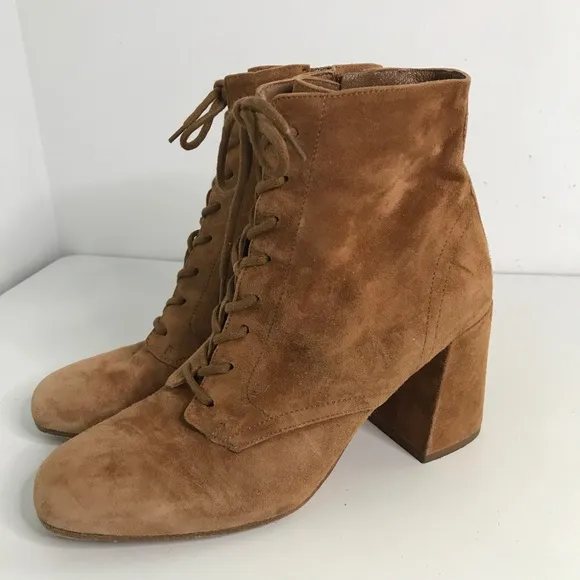 VINCE. Boho Leather Lace Up Zip Witchy Whimsygoth Boots Women's 9
