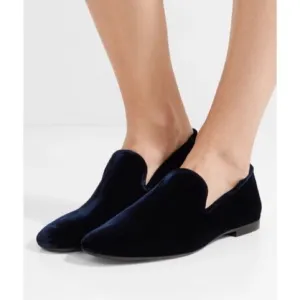 Vince Bray Blue Velvet Smoking Loafer Flats 6