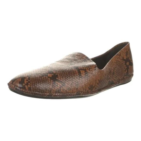Vince Brown Snake Print Loafers Size 9