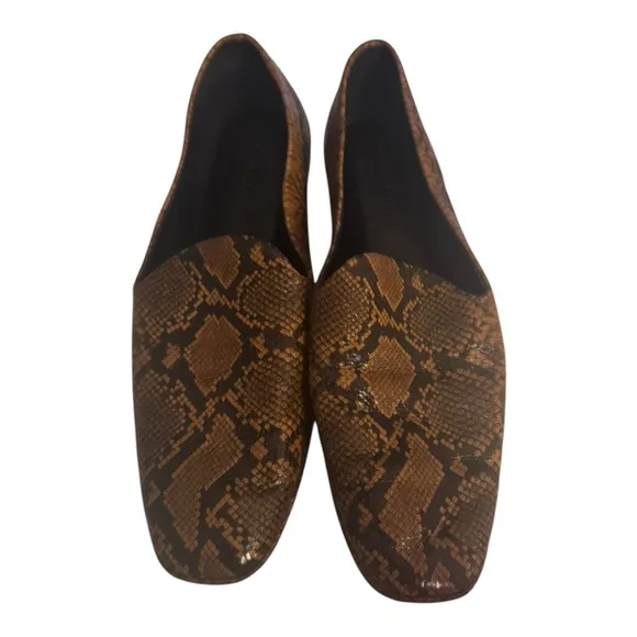 Vince Brown Snake Print Loafers Size 9