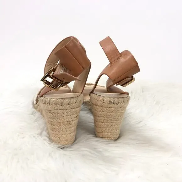 Vince Camuto 8 M Womens Beige Tessa Ankle Strap Espadrille Wedges
