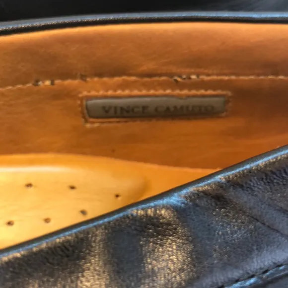 Vince Camuto Black Leather Driving Shoes Size 10