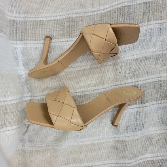Vince Camuto Brelanie Braided Strap Sandals Leather Tan Nude Size 11M