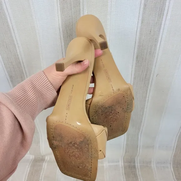 Vince Camuto Brelanie Braided Strap Sandals Leather Tan Nude Size 11M