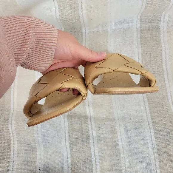Vince Camuto Brelanie Braided Strap Sandals Leather Tan Nude Size 11M