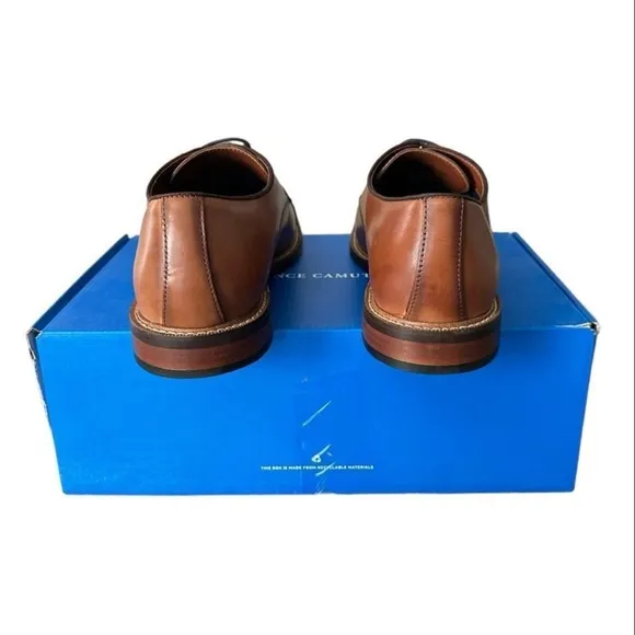 Vince Camuto Cognac Brown Timeless Elegance Leather Oxford Shoes