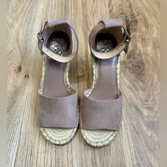 Vince Camuto Leera Espadrille Wedge Dusty Mink Sandal Size 7 NWOB