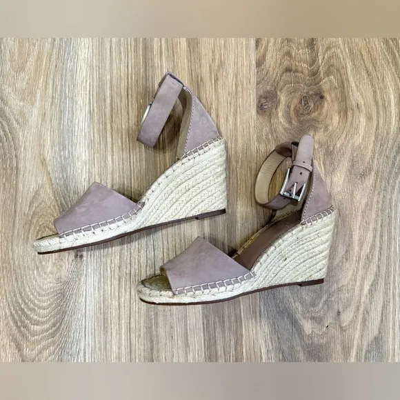 Vince Camuto Leera Espadrille Wedge Dusty Mink Sandal Size 7 NWOB