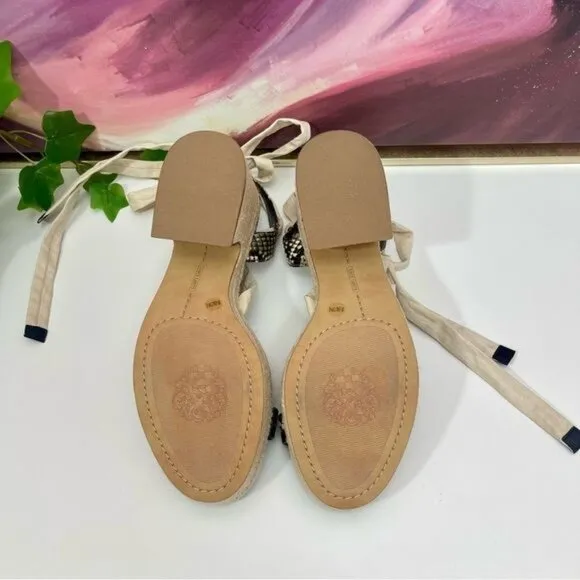 Vince Camuto Roreka Snake Skin Espadrille Sandal  Size 8.5