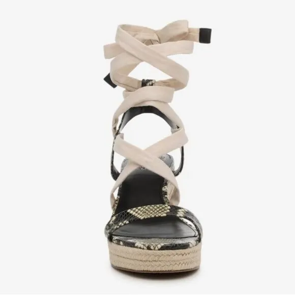 Vince Camuto Roreka Snake Skin Espadrille Sandal  Size 8.5