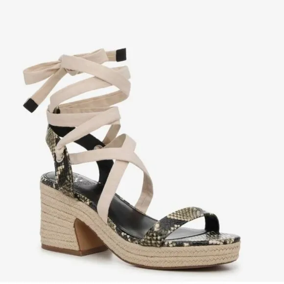 Vince Camuto Roreka Snake Skin Espadrille Sandal  Size 8.5