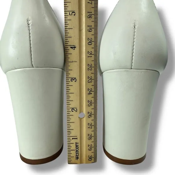 Vince Camuto Stassia Leather Open Toe Ankle Wrap Wedge Sandals, White, Size 6.5