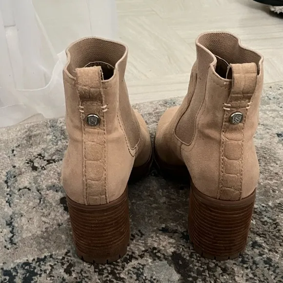 Vince Camuto Suede Taupe Heeled Boots