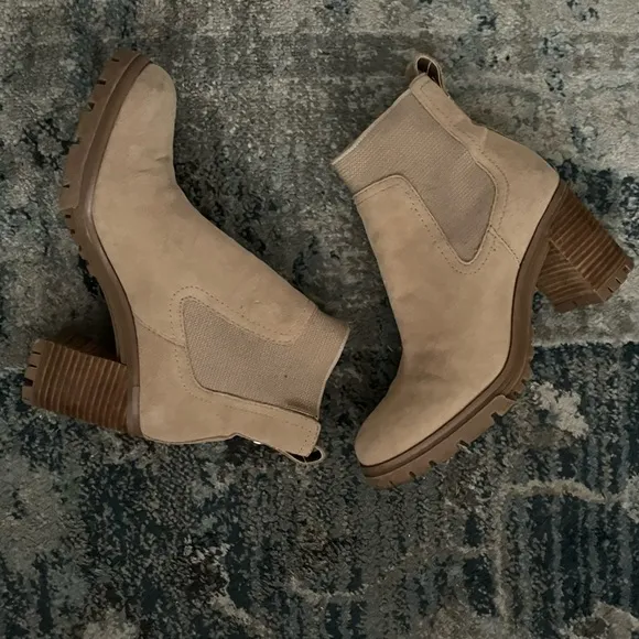 Vince Camuto Suede Taupe Heeled Boots