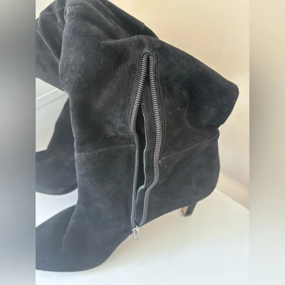 Vince Camuto Suede VP-Larink Heeled Tall Slouchy Boots Black Women’s Size 9.5