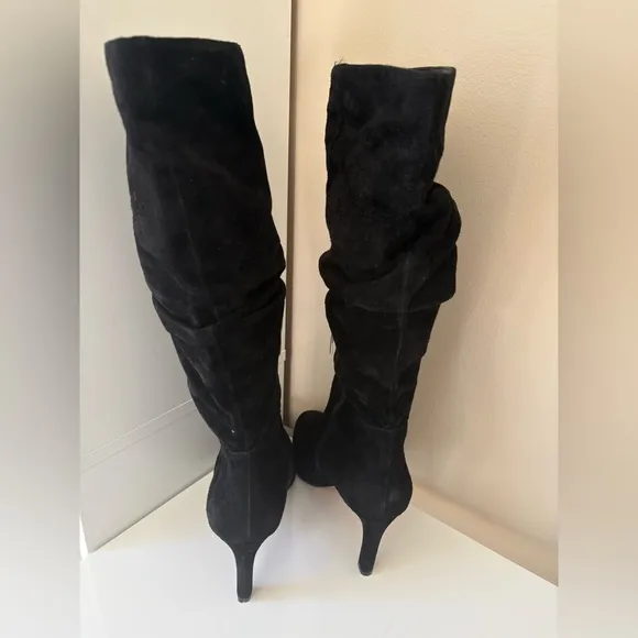 Vince Camuto Suede VP-Larink Heeled Tall Slouchy Boots Black Women’s Size 9.5