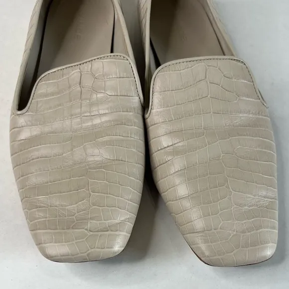 Vince Clark Square-Toe Croc-Embossed Leather Loafers
