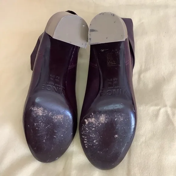 Vince Leather Fold Over Heeled Ankle Boots Sz-7