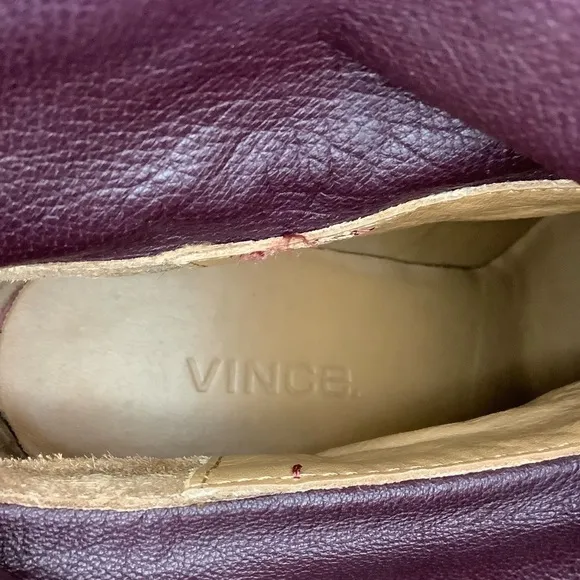Vince Leather Fold Over Heeled Ankle Boots Sz-7