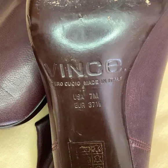 Vince Leather Fold Over Heeled Ankle Boots Sz-7