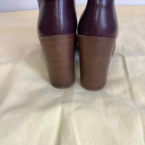 Vince Leather Fold Over Heeled Ankle Boots Sz-7