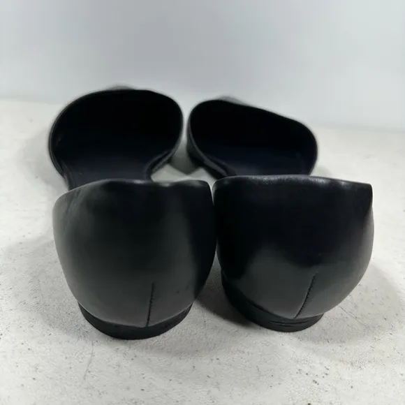 Vince Nina D'orsay Flat Black Leather Flats Sz 8,5