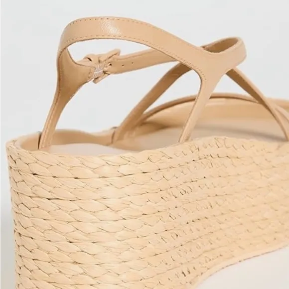 Vince NWB Size 91/2 Tan Wedge Sandals with Espadrille Platform