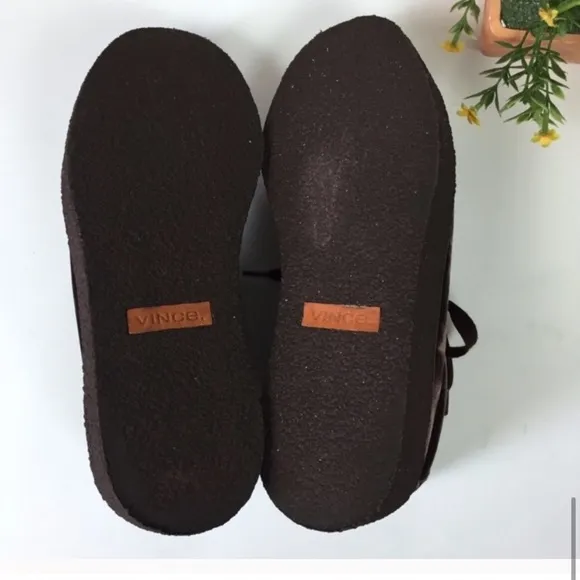 Vince Platform Neela Brown Velvet Sneakers