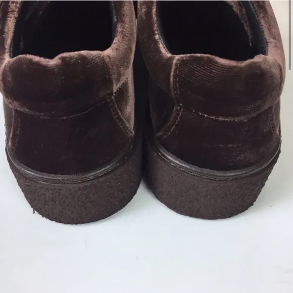 Vince Platform Neela Brown Velvet Sneakers