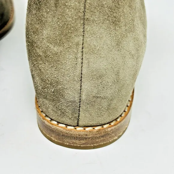 Vince Sinclair Flint Suede Booties 7.5 Taupe Flat Slouch Western Festival Boots