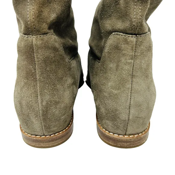 Vince Sinclair Flint Suede Booties 7.5 Taupe Flat Slouch Western Festival Boots