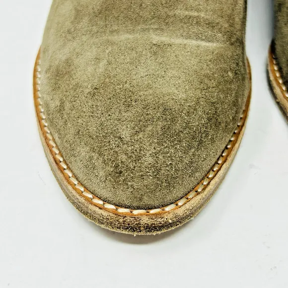 Vince Sinclair Flint Suede Booties 7.5 Taupe Flat Slouch Western Festival Boots