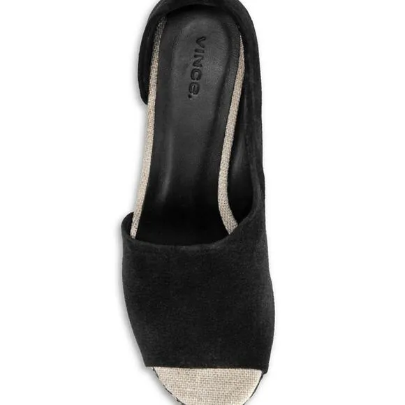 Vince Sonora Peep-Toe Suede Espadrille Wedge Sz 8