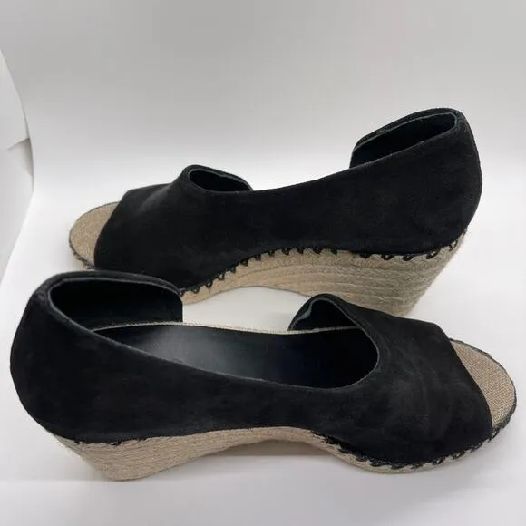 Vince Sonora Peep-Toe Suede Espadrille Wedge Sz 8