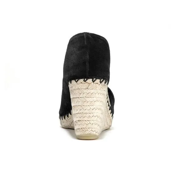 Vince Sonora Peep-Toe Suede Espadrille Wedge Sz 8