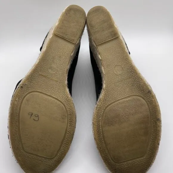 Vince Sonora Peep-Toe Suede Espadrille Wedge Sz 8