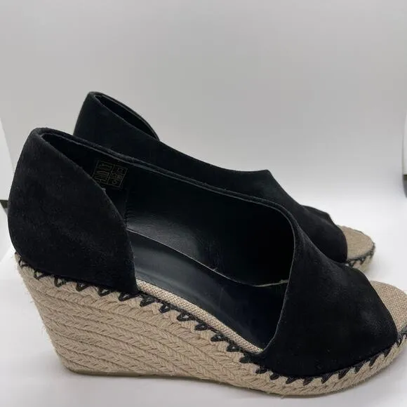Vince Sonora Peep-Toe Suede Espadrille Wedge Sz 8