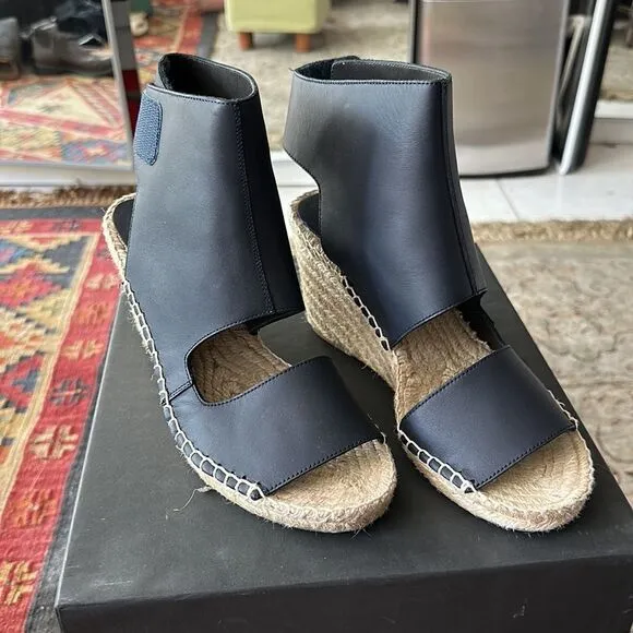 Vince - Spencer Coastal leather espadrille wedges - 3” heel