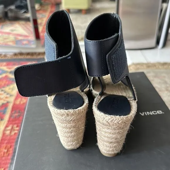 Vince - Spencer Coastal leather espadrille wedges - 3” heel