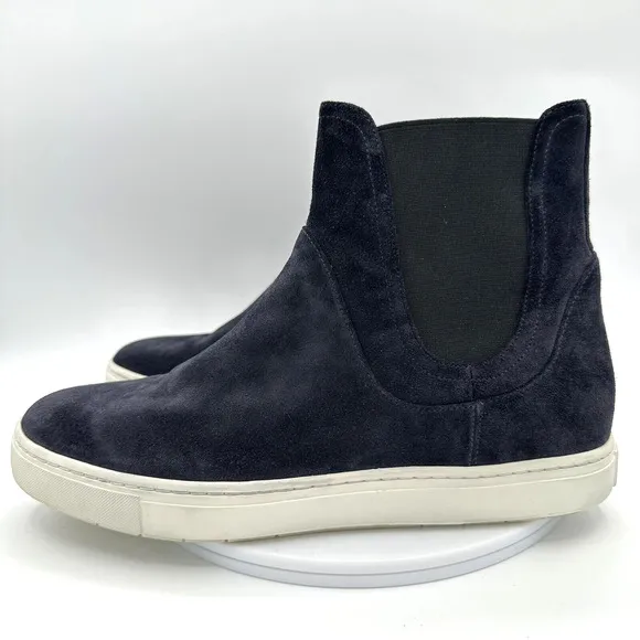 Vince Womens 9M Nira Sneakers Chelsea Boots Black Suede High Top Water Repellent