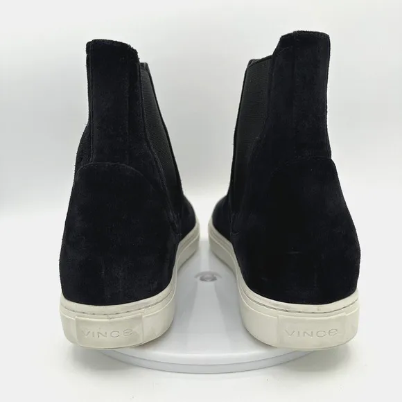 Vince Womens 9M Nira Sneakers Chelsea Boots Black Suede High Top Water Repellent