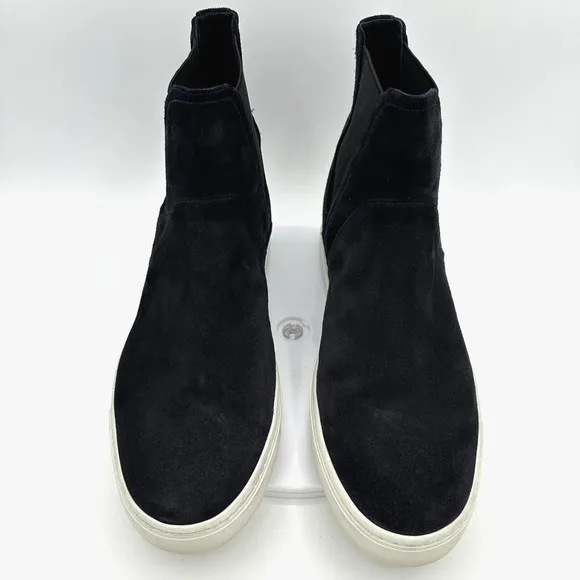 Vince Womens 9M Nira Sneakers Chelsea Boots Black Suede High Top Water Repellent