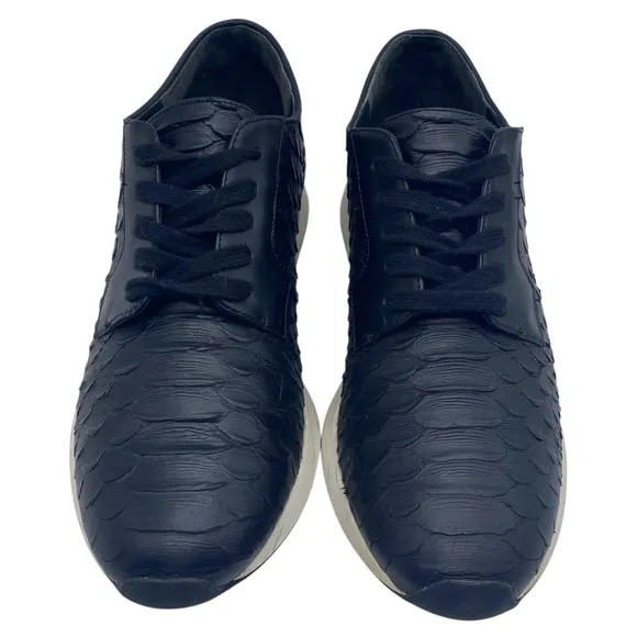 Vince Womens Shoes Rayner Sneakers 7.5 Black Leather Low Top Textured Designer