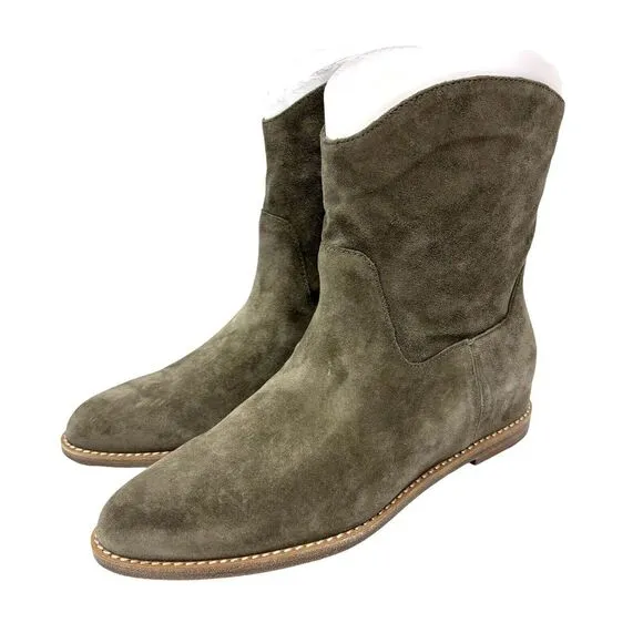 Vince Womens Sinclair Flint Suede Flat Western Cowboy Boots Size 6M