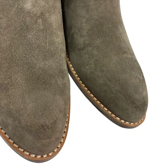 Vince Womens Sinclair Flint Suede Flat Western Cowboy Boots Size 6M