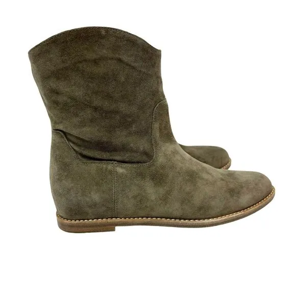 Vince Womens Sinclair Flint Suede Flat Western Cowboy Boots Size 6M