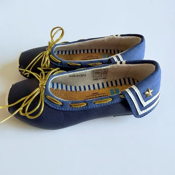 Vincent Svea Navy Blue Leather Shoes Toddler Girl Size 8 / EU 24 With Box