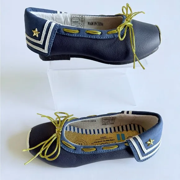 Vincent Svea Navy Blue Leather Shoes Toddler Girl Size 8 / EU 24 With Box