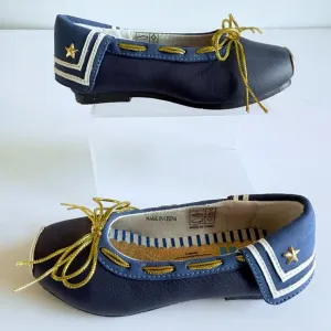 Vincent Svea Navy Blue Leather Shoes Toddler Girl Size 8 / EU 24 With Box