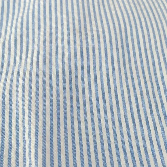 Vineyard Vines Mini Striped Seersucker Woven Notch Shift Mini Dress Blue S/M